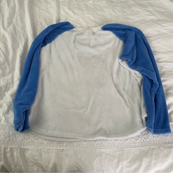 Disney XL Eeyore Pajama Top Sweatshirt Fleece “Wake Up For What” Blue White - Picture 4 of 4